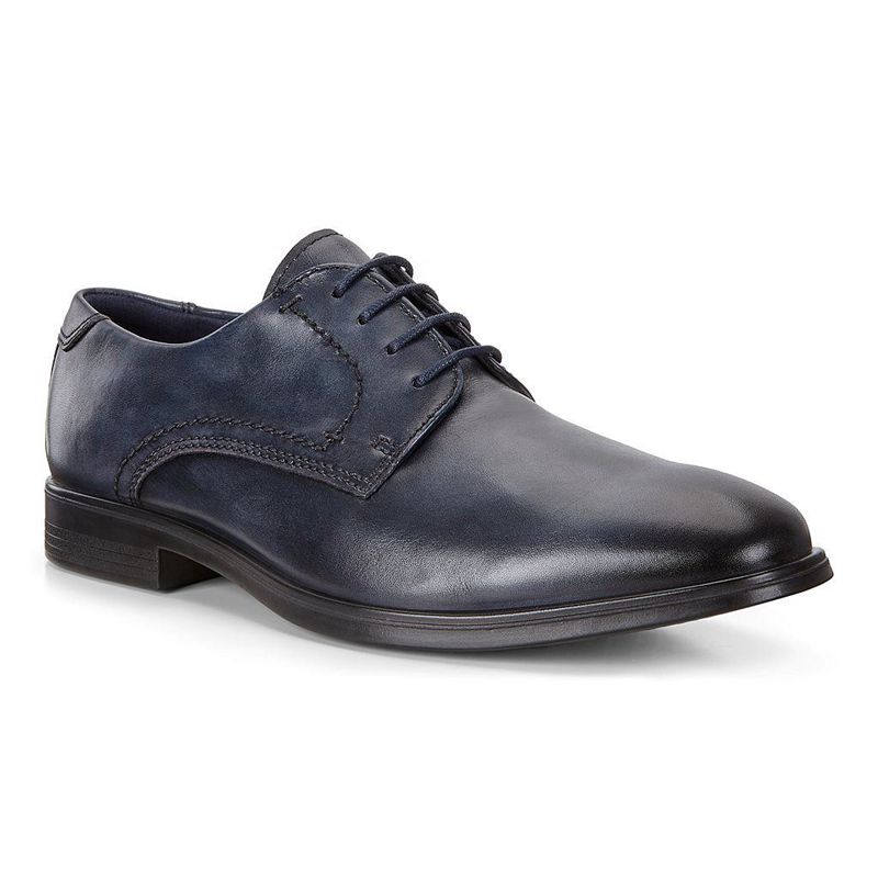 Zapatos Con Cordones Ecco Melbourne Para Hombre,Azules,534910-FXV